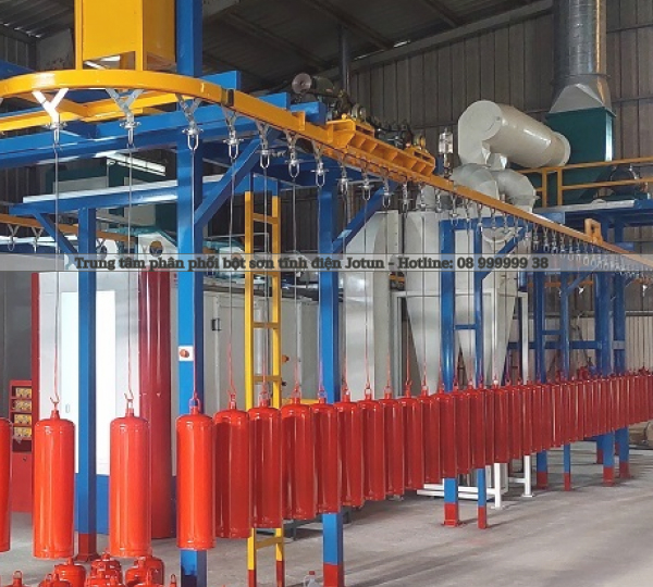 Băng tải treo sơn tĩnh điện tự động của công ty An Khanh