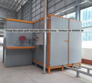 Buồng sấy sơn tĩnh điện trong dây chuyền thi công