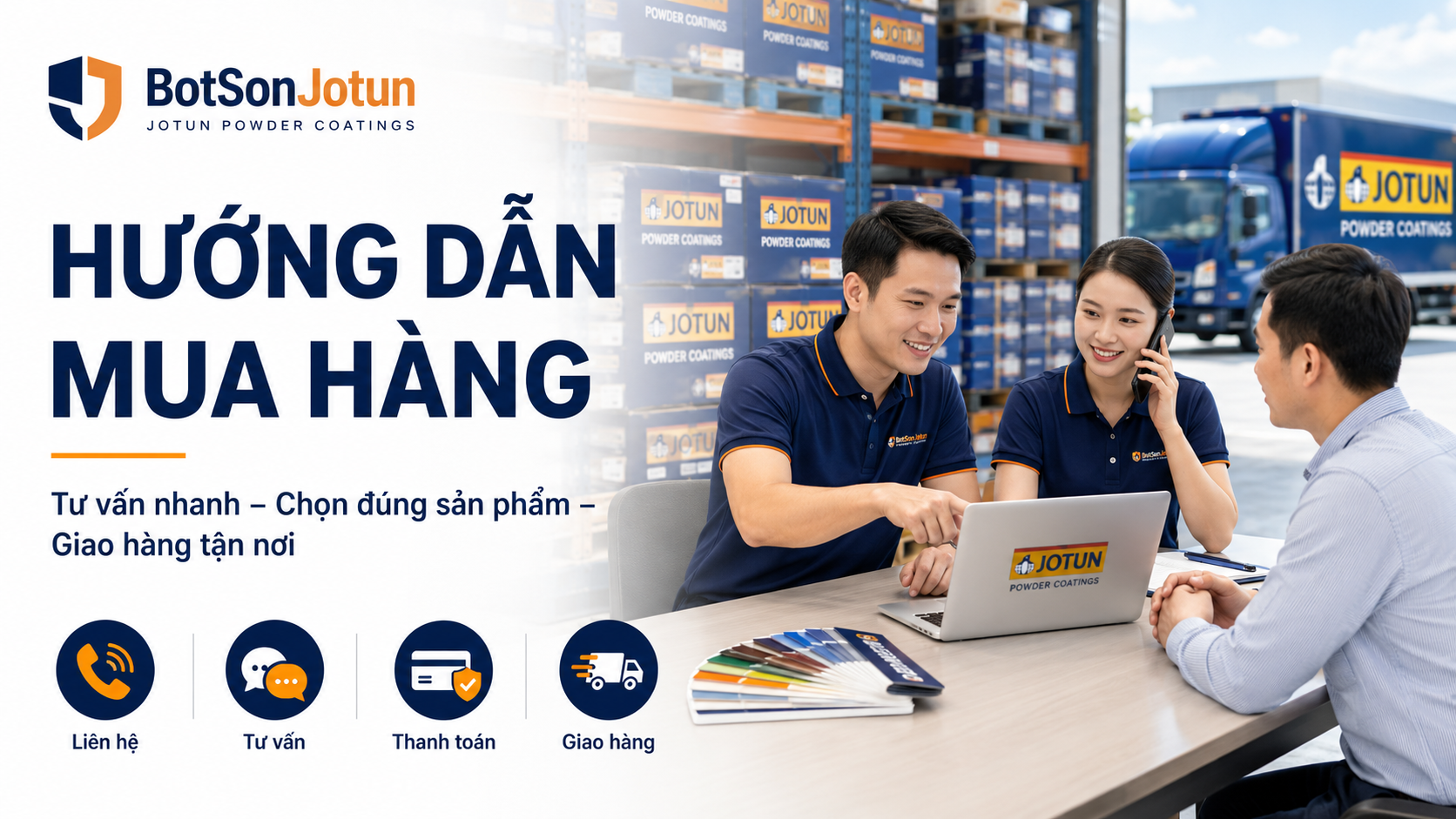 Hướng dẫn mua hàng bột sơn tĩnh điện Jotun tại BotSonJotun